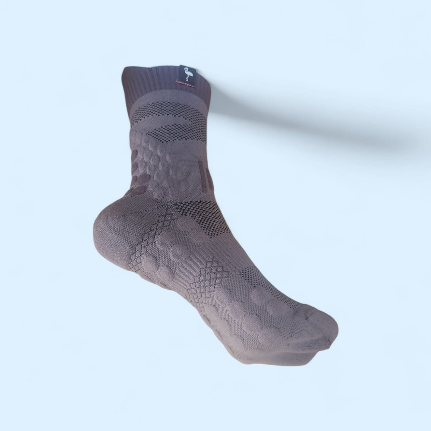 Calcetín Artemia Gris — largo para tenis y pádel Flamingo Sports Chile